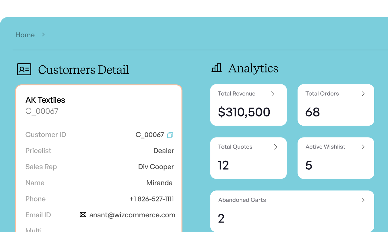 Built-in wholesale CRM